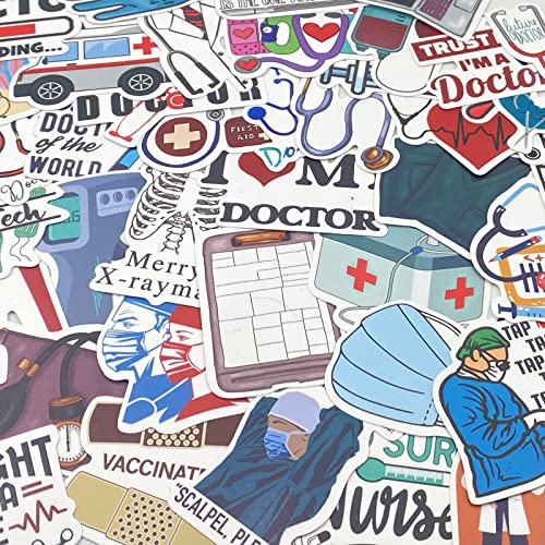 50 adesivos médicos, adesivos de equipamentos médicos, presentes de agradecimento médico