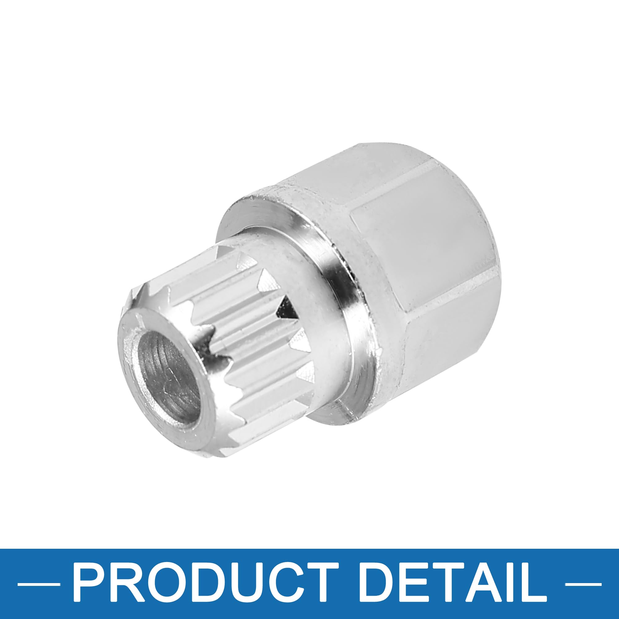 A ABSOPRO 33/17PT Boulon de Verrouillage de Roue Creux Antivol pour écrou de Verrouillage de Roue avec clé de démontage pour BMW, Ton argenté