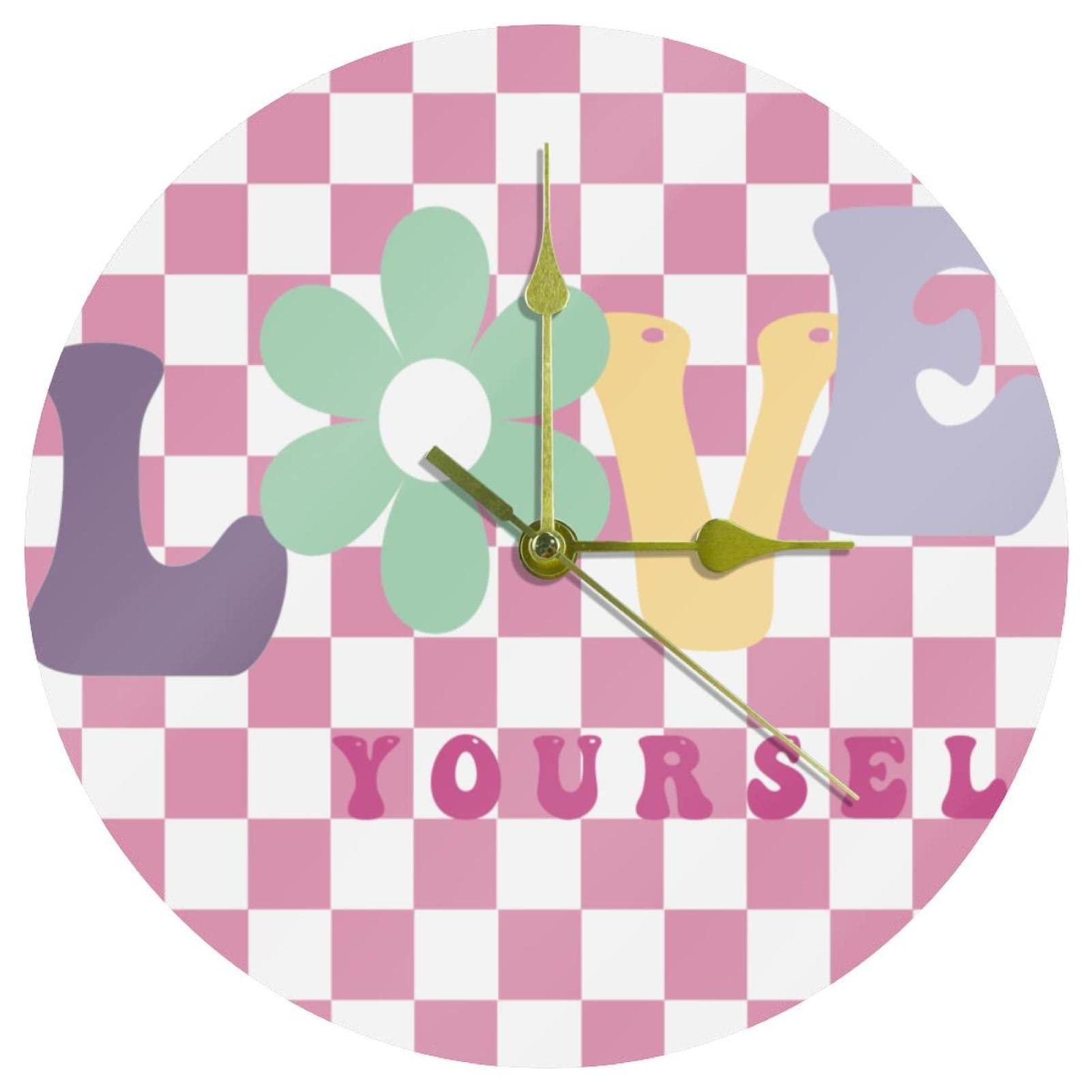 Horloge murale silencieuse Love Yourself 24cm sans tic-tac à quartz