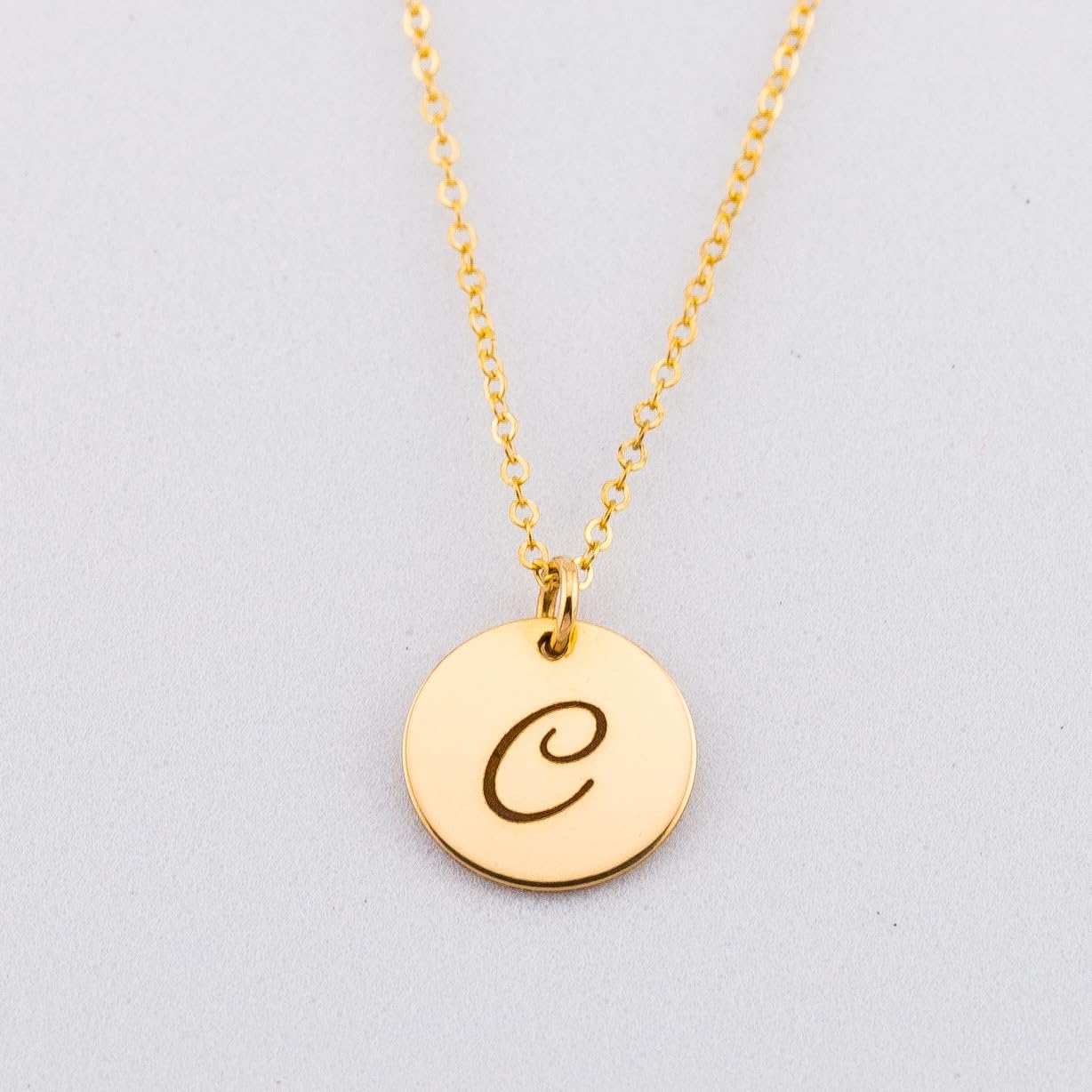 HotMixCold Personalized Circle Initial Necklace, Monogram Charm Necklace - Image 4