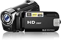 Yoidesu 4K 48MP Video Camera Camcorder, 16X Zoom 2.7" Rotatable Screen DV Vlogging Recorder for Teens Kids Students Gift Black