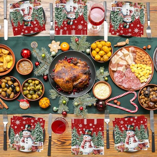 Christmas Paper Napkins,48pcs Red Snowman Napkins Snowflake Xmas Tree Disposable Winter Napkin for Christmas Holiday Supplies – Image 4