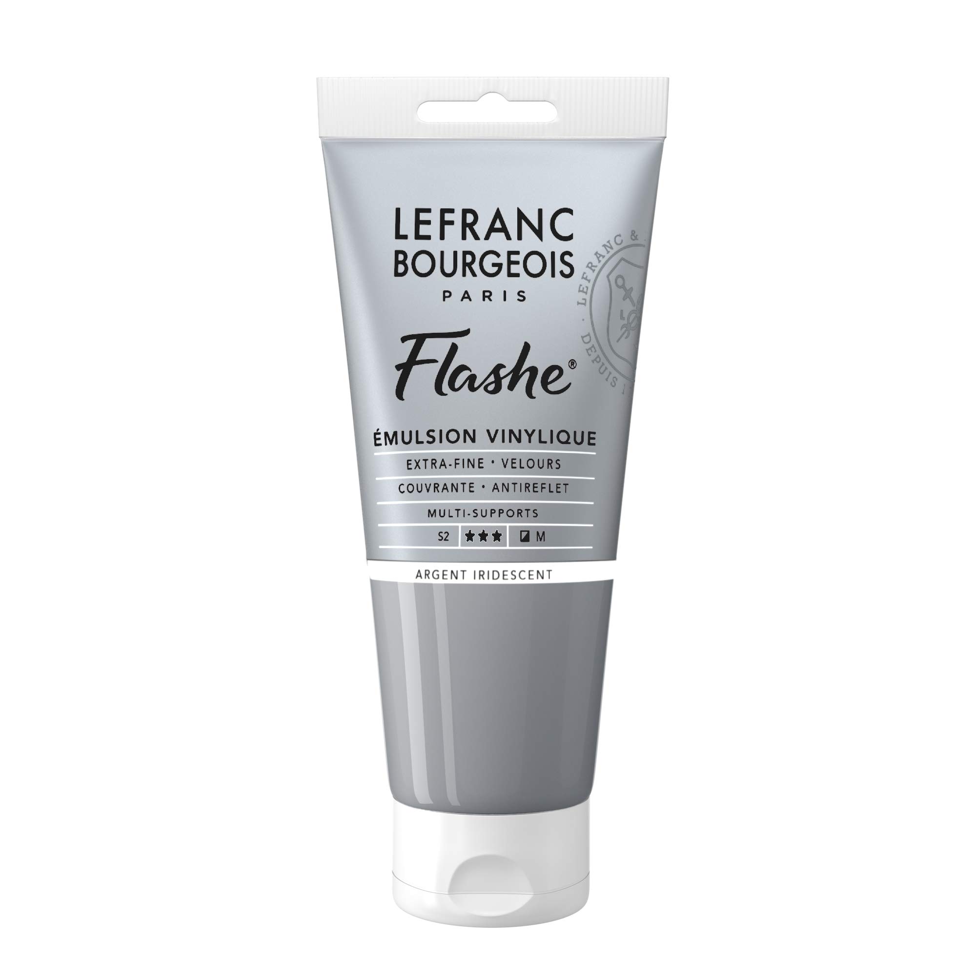 Lefranc Bourgeois Flashe, Extra-Fine Acrylic Vinyl Emulsion, Artists Quality, Silver Iridescent, 80ml Tube โ image 1