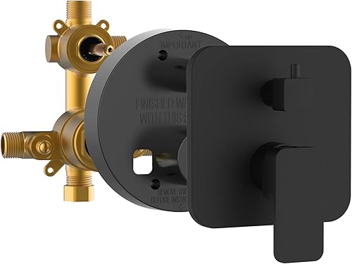 PULSE ShowerSpas 3007-RIVD-MB - Válvula de equilibrio de presión Tru-Temp bidireccional de 12 pulgada con kit de moldura cuadrada de bronce aceitado