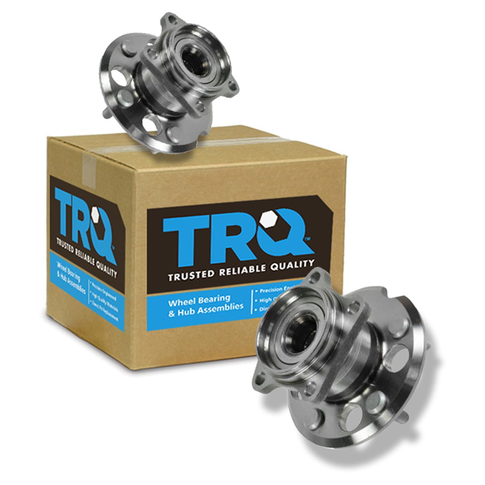 TRQ Rear Left and Right Wheel Bearing and Hub Assembly Set 2 Piece