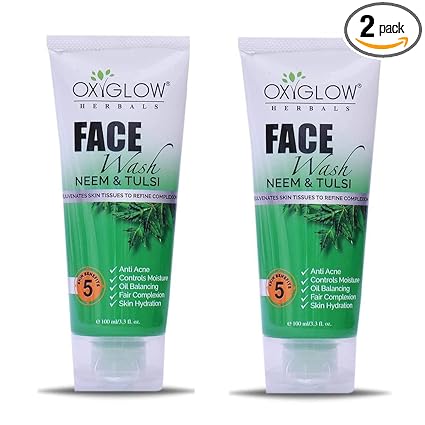 Face Wash Neem Tulsi| Cleanses & Prevents Pimples for Acne prone skin| Controls oil 100 Gram (Pack of 2)