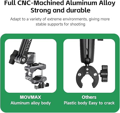 Miniatura 4 de MOVMAX - Soporte estabilizador para manillar de motocicleta con brazo de cuchilla, amortiguador de montaje de abrazadera para DJI Osmo Pocket 3,