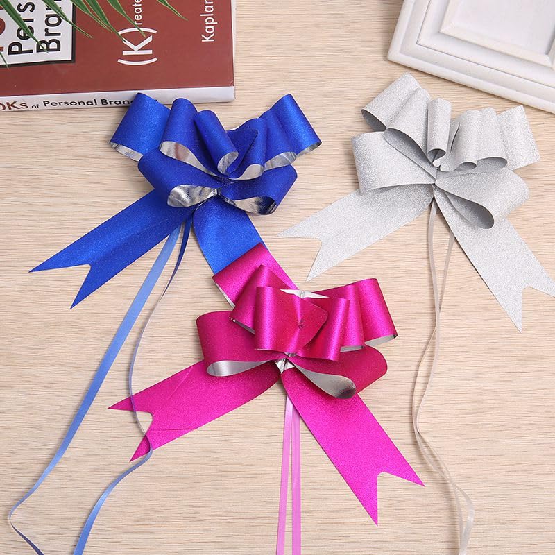 Lot de 100 nœuds à tirer avec ruban cadeau pour décoration, emballage cadeau, anniversaire, Noël, Nouvel An, mariage, fête, rayures - Bleu Lot de 100 nœuds à tirer avec ruban cadeau pour décoration, emballage cadeau, anniversaire, Noël, Nouvel An, mariage, fête, rayures - Bleu