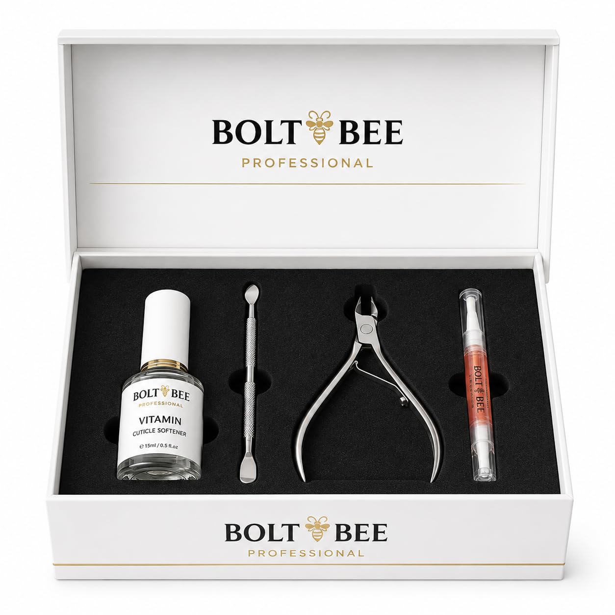 BOLT BEE 4 in 1 Cuticle Softner Kit – Fast Acting | Non-Acetone Soak Off Polish Remover for UV Gel-image-37
