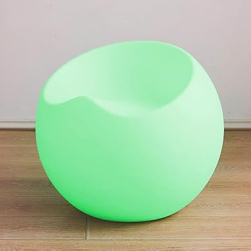 MR.GO 22" LED Glow Chair w/Remote, Waterproof Rechargeable Illuminated Seat | Dimmable 16 RGB Colors, Sturdy PE Supports 300lbs, Cordless Curved Lounge Seat for Patio, Poolside, Bar Event Ambiance Decor