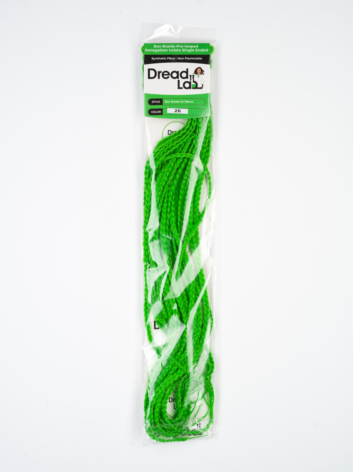 DreadLab - Box Braids Pre-Looped Senegalese Twists Single Ended (24"/ 60cm) (#26 Green), 24 inches - Image 2