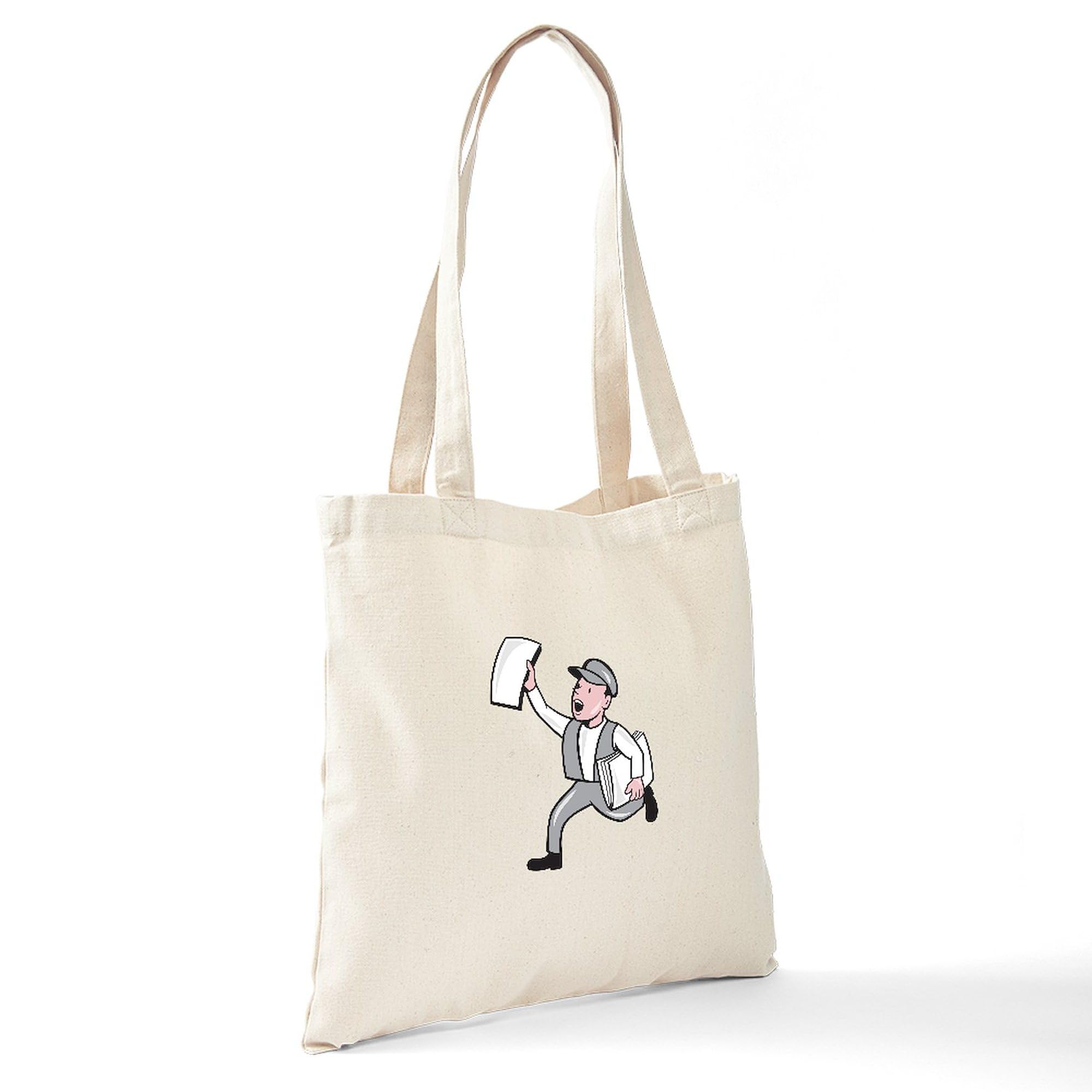 CafePress Newsboy Cartoon Tote Bag - Natural Canvas Reusable Shopping Bag (Small Or Medium) - View #9