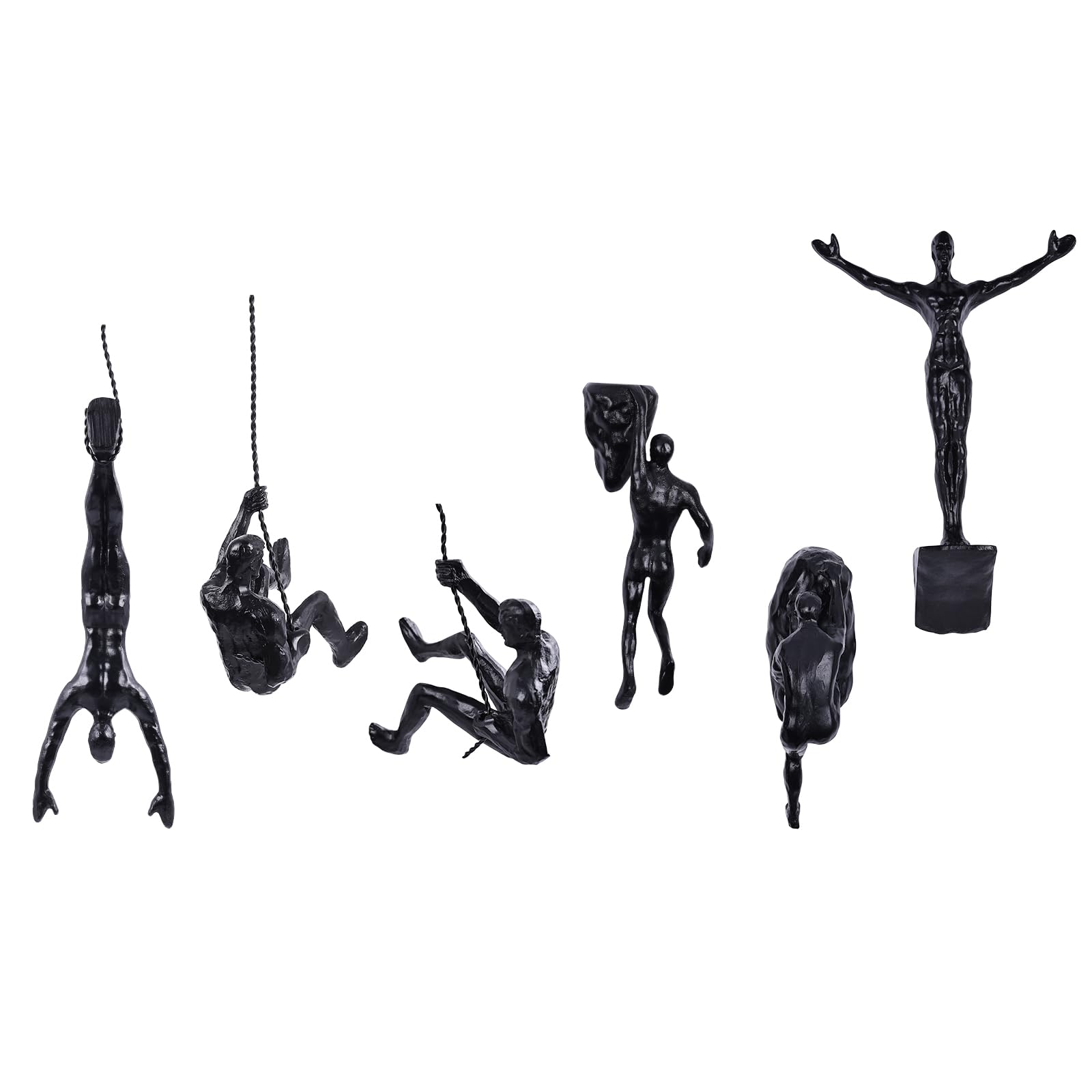 6er Set Kletterer Wanddeko Skulptur – Nordisch-Moderne Deko Figur, Einzigartige Kletternde Figur für Heim & Büro