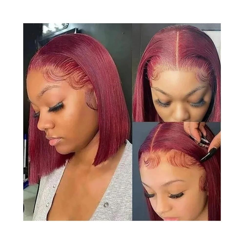 Parrucca Per Donna Parrucche Bob corte Capelli umani lisci 13x4(12inches)
