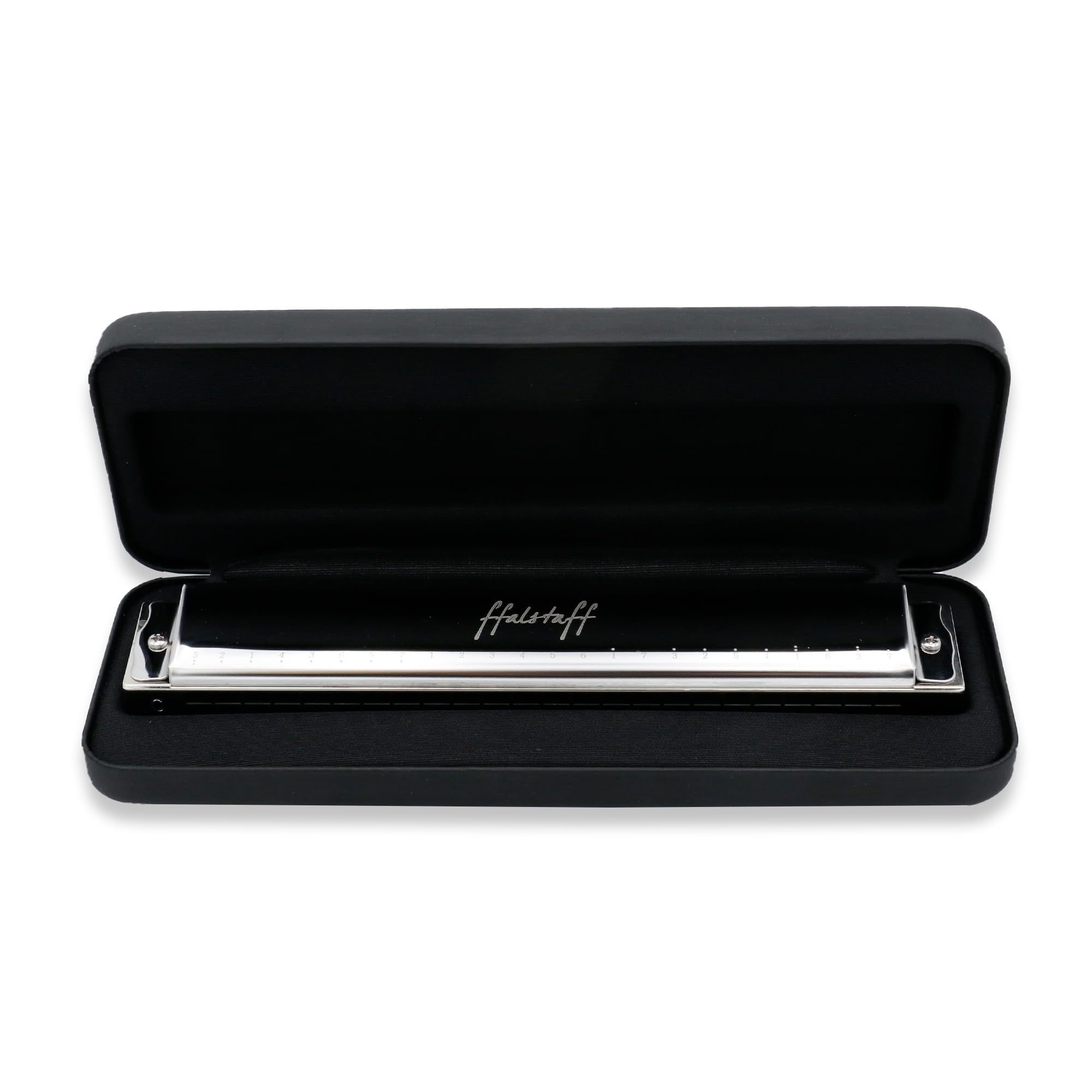 ffalstaff FHR-24 Harmonica Tremolo 24 voix en Do (C) - 24 trous, plaques en cuivre et anches en bronze phosphoreux, coques en métal, étui rigide inclus