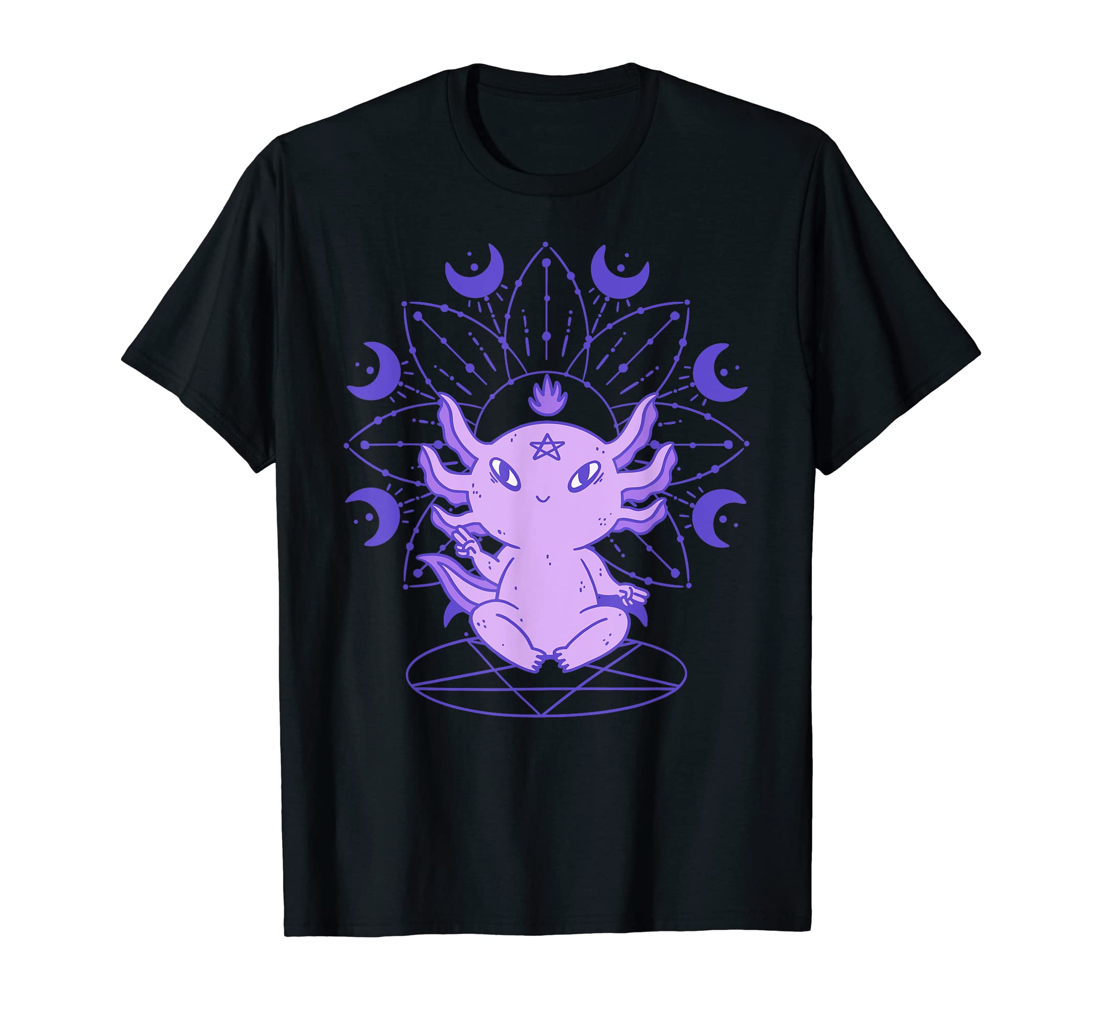 Meditating Axolotl Mandala Spiritual T-Shirt