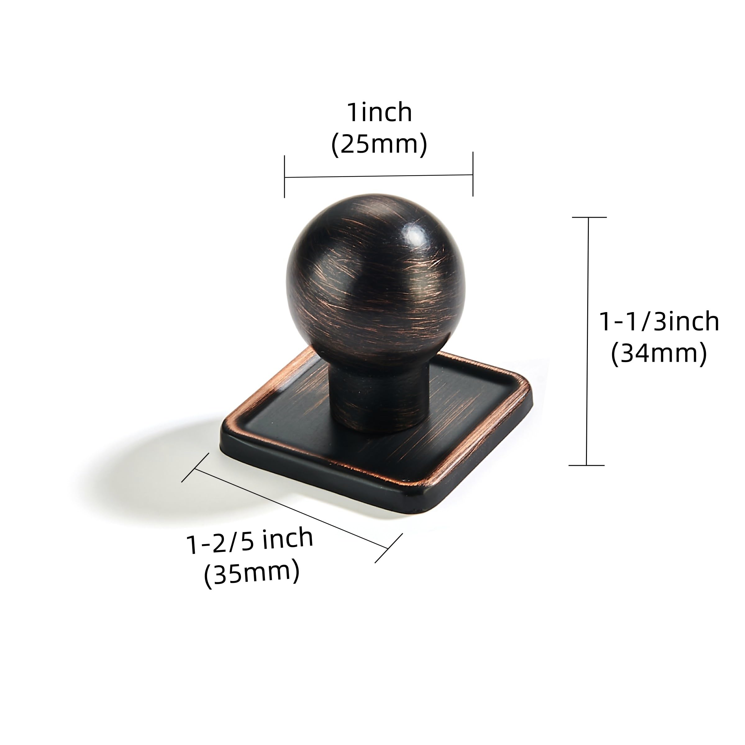 KHTUMEWARE-KH316 Round Knob, Oil Rubbed Bronze, 1 in (25 mm), 10-Pack in Oil Rubbed Bronze — KHTUMEWARE