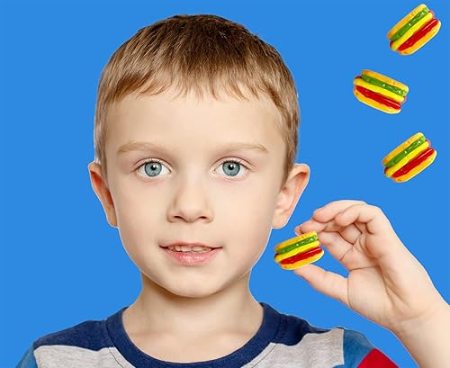 Miniatura 9 de Hot Dogs and Burgers - Gomitas de caramelos suaves y masticables hamburguesas y perros calientes paquete de 30