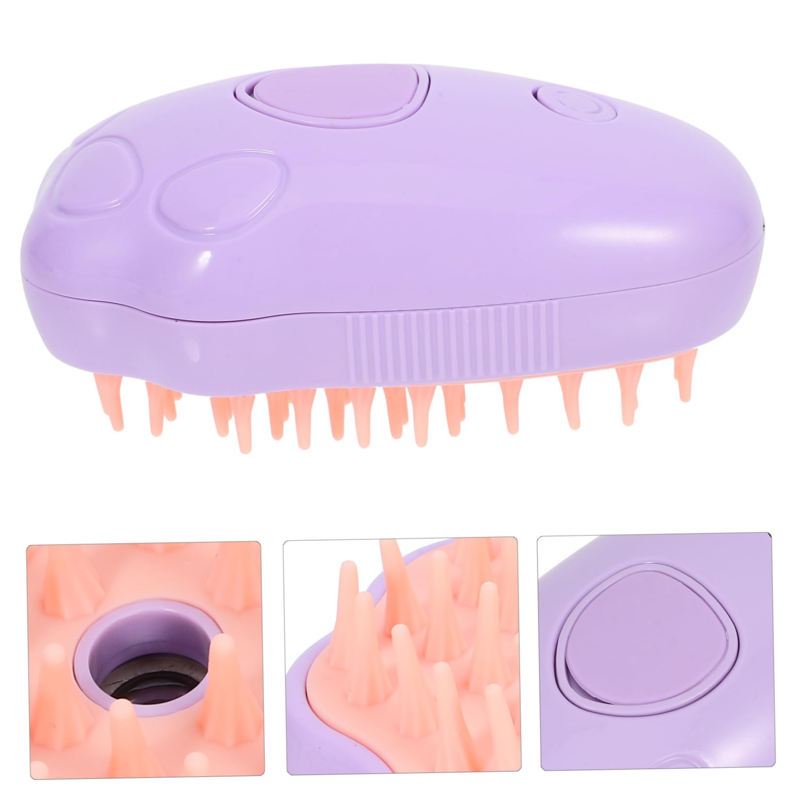 Sosoport 4piezas Cepillo De Vapor Autolimpiante Para Masaje y Eliminación De Pelo Cepillo Para Gatos y Diseño Ergonómico