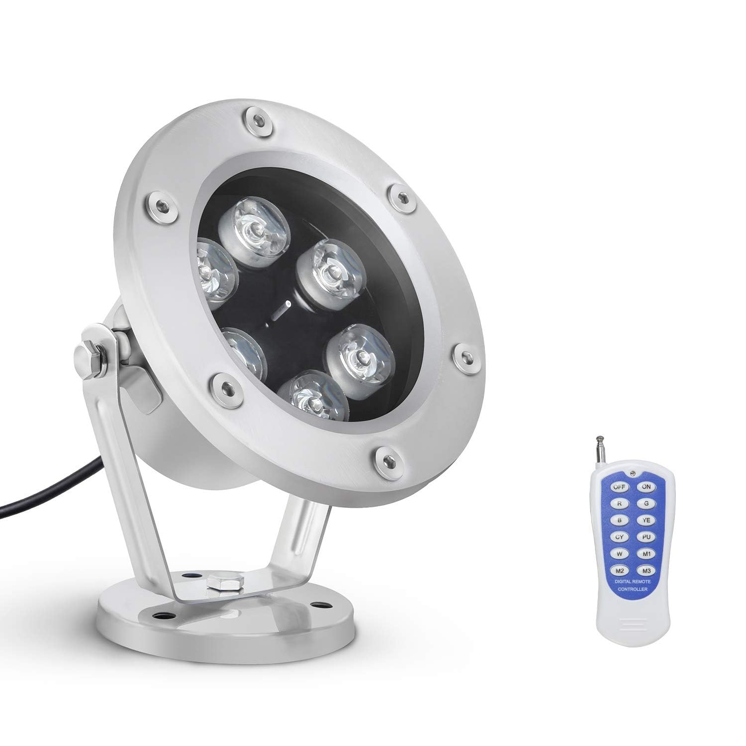 Luz subacuática, focos sumergibles RGB Que cambian de Color para Fuentes, Luces de Paisaje Impermeables IP68, Foco para Estanque de 12 V CA, para Piscinas, Fuentes, cascadas y acuarios (3 W) (RGB (ro