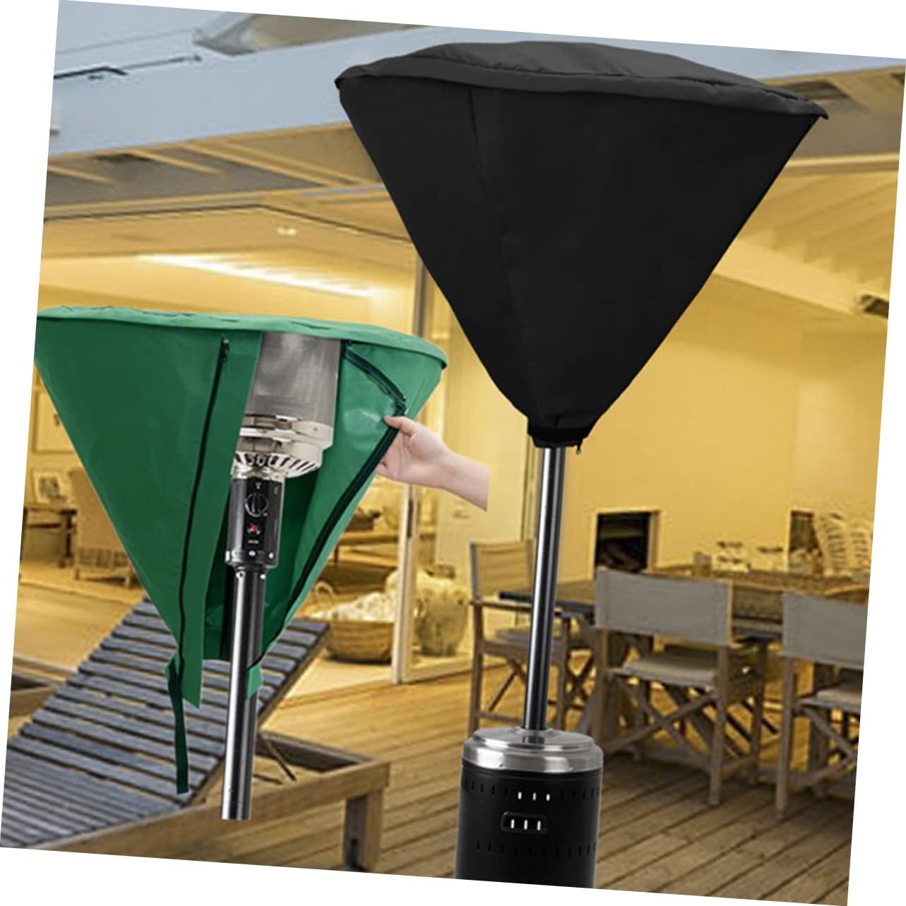 Heavy Duty Waterproof Patio Heater Cover Zipper Dustproof and UV-Resistant Outdoor Heater Protector for Garden and Patio Use