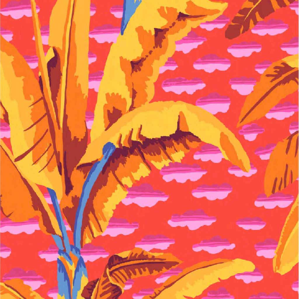 Kaffe Fassett Red Banana Tree Pwgp179. Quilt Cotton Craft Quilting Clothes Fabric Half Meter