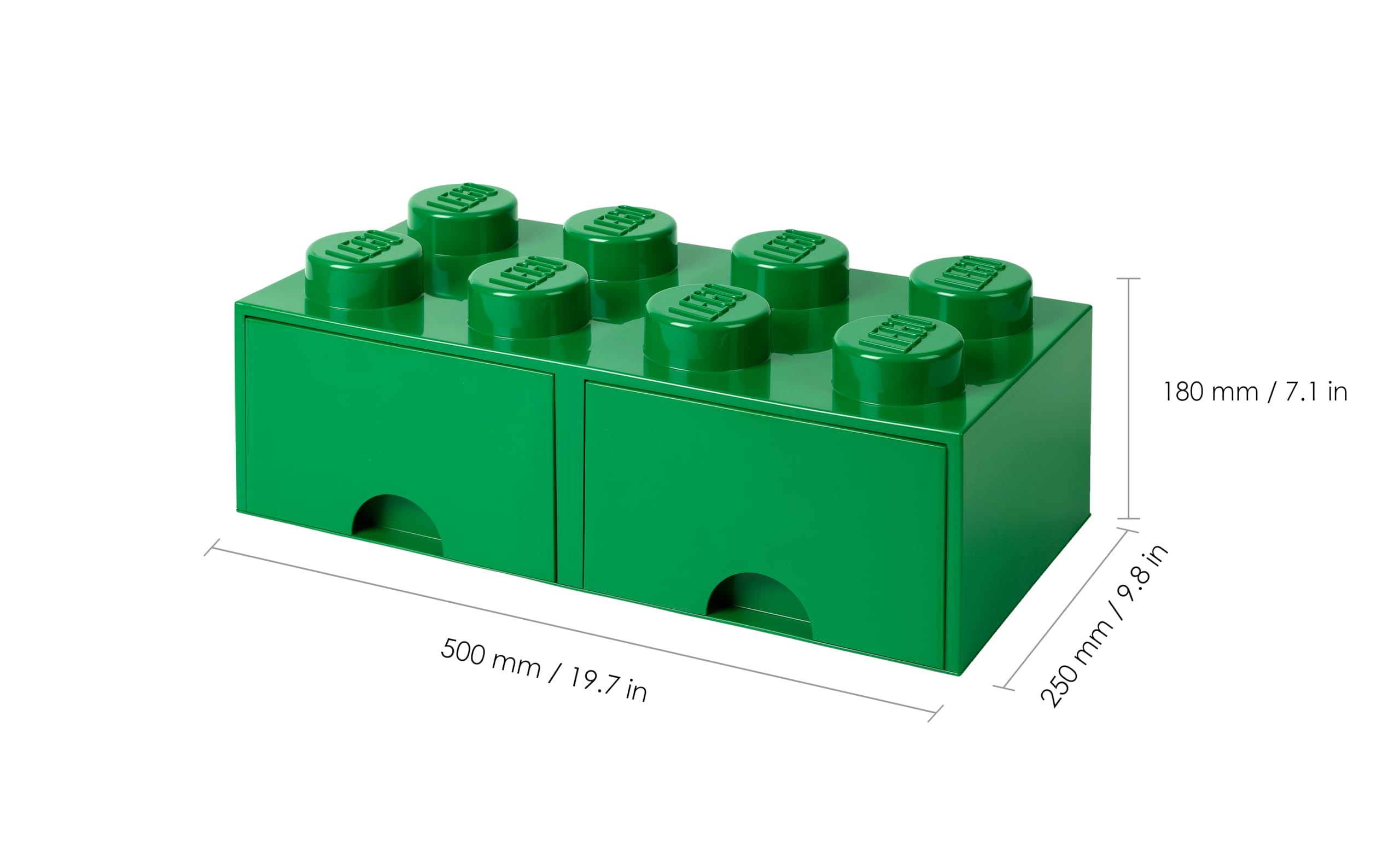 Room Copenhagen- Contenitore Brick 8 Cassetto, Colore Verde, 8 bottoni, RCL BD8 GR