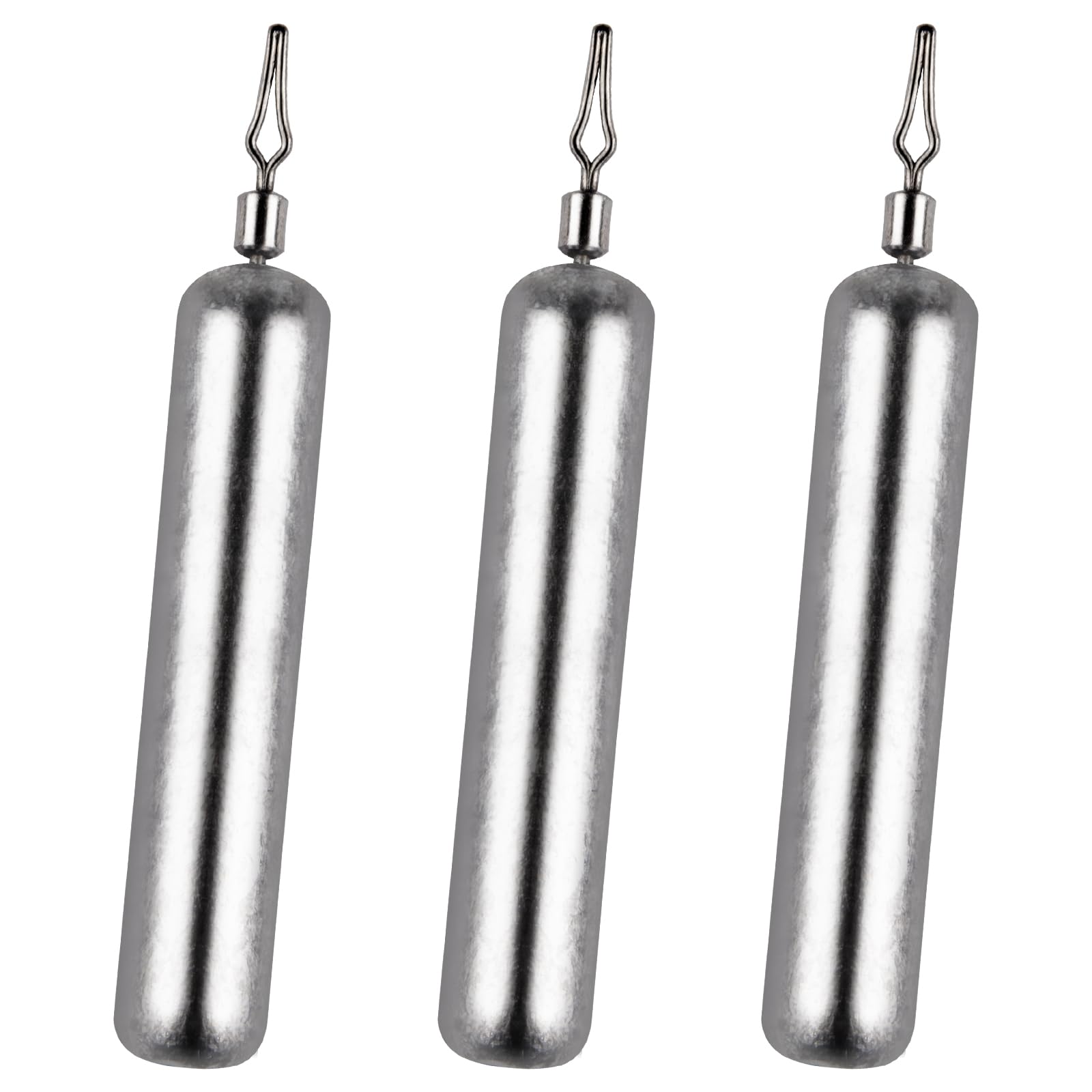 Alwonder 30-Pack Fishing Drop Shot Weights Sinkers Lead Dropshot Rig Weights Freshwater Saltwater Skinny Pencil Shaped Sinker with Rolling Swivel for Bass Fishing 1/8oz- 1oz