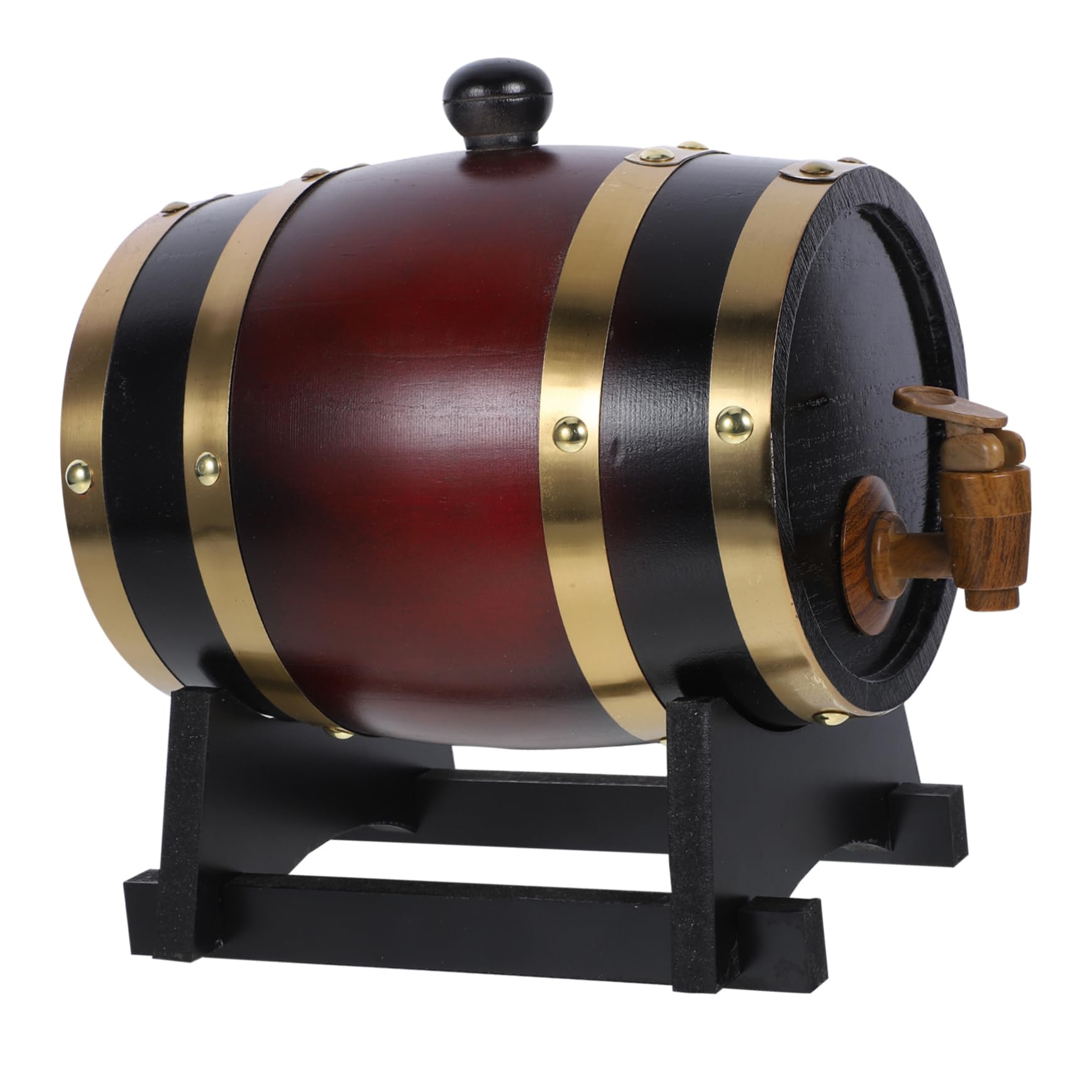 GRIRIW 1Set Wooden Wine Barrel Dispenser for Beer Wine Spirits Oak Aging Barrel with Rustic Charm for Outdoor Gatherings Home Bars