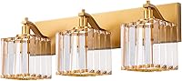 Vista 9 de EDISHINE Bathroom Vanity Light, 20.47-Inch Modern Bathroom Lighting Fixtures, 3-Light Crystal Vanity Lights Over Mirror, Gold Bath Wall Sconce Lamp