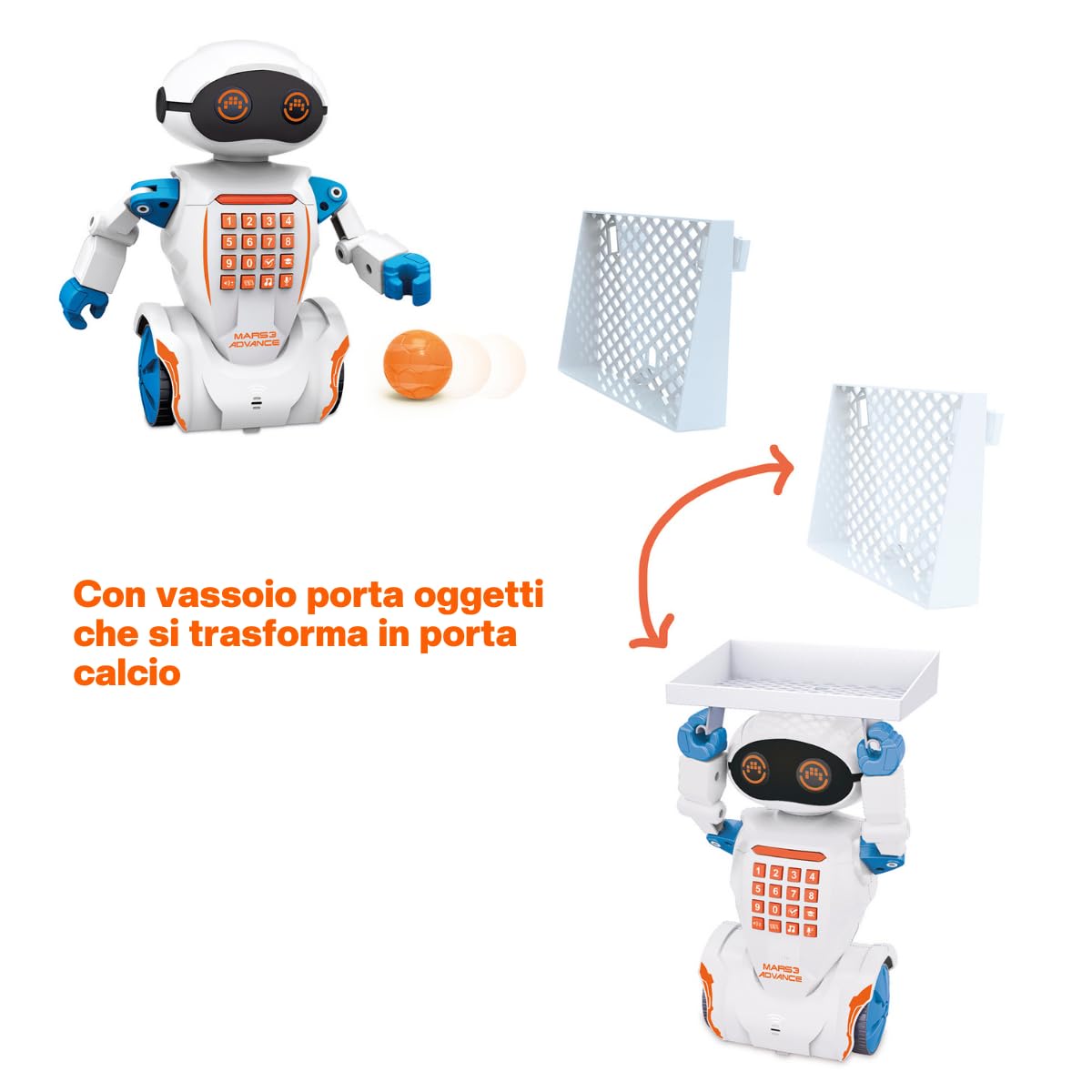 ODS - Radiocom Mars 3 Advance, Robot Radiocomandato ad Infrarossi, Funzione Movimento, Registrazione Vocale, Altezza 22,5 cm, Età Consigliata +6 Anni