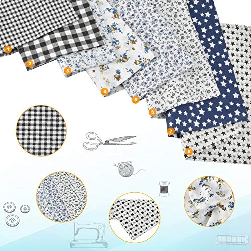 8 Pezzi 50x50cm Tessuti Stampati con Elastico da