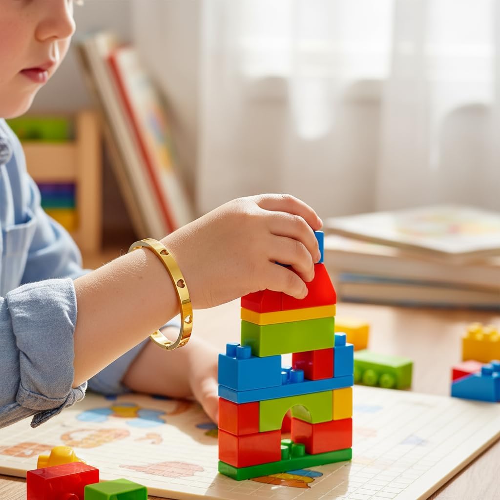 Baby Infant Toddler Kids Girls Heart Bangle Bracelet, Gold Silver Rose Gold 3 Colors 316L Stainless Steel Cuff Bracelets With Heart Shape,Jewelry Gifts For Birthday - Image 3