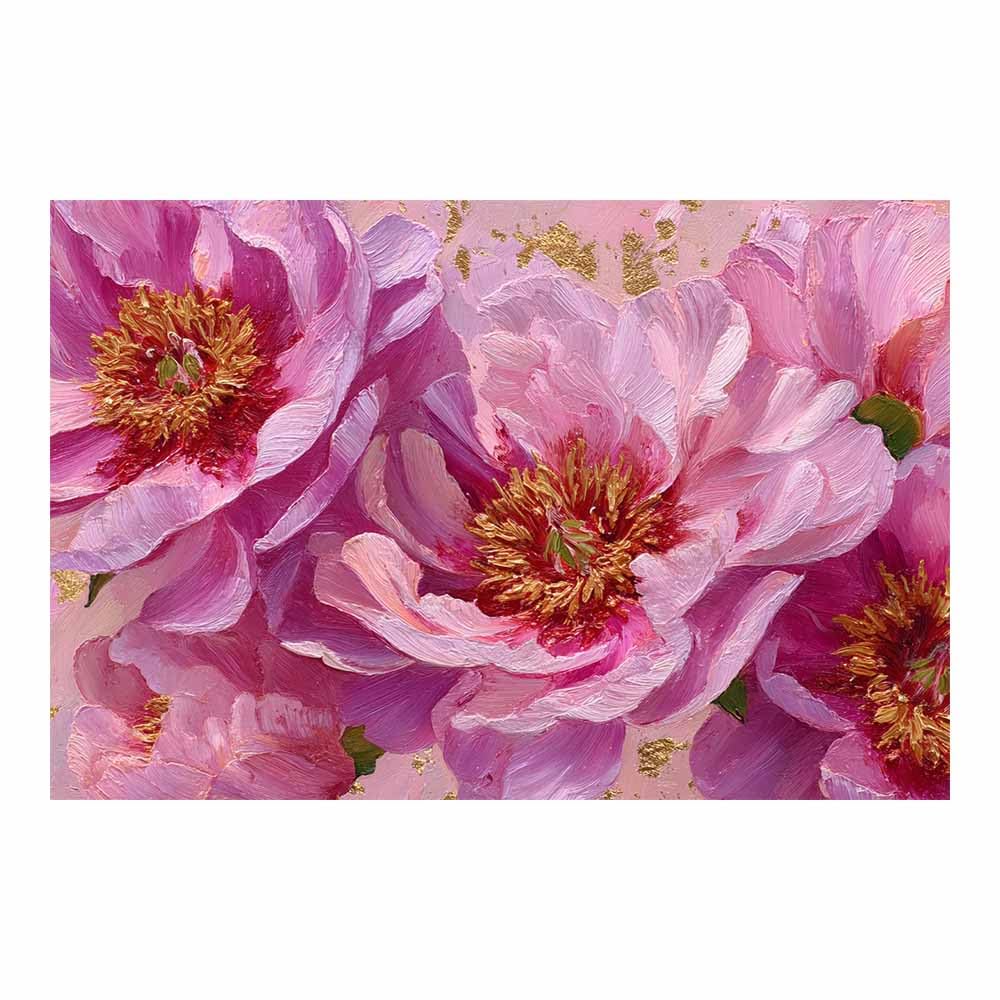 Hoqiu Multicolor Flower Posters Pink Peony Oil Painting Modern Canvas Wall Art, Decorative Paintings, Canvas Painting Wall Art For Home Decor.(Multicolor)-80X120cm Unframed