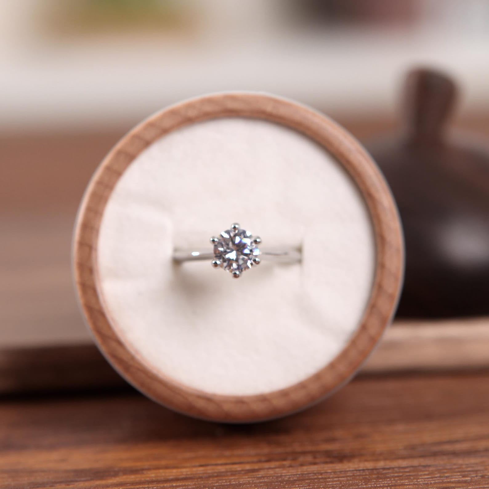 1 boîte à bijoux en bois pour elle, cadeau de mariage, bague de demande en mariage, anniversaire de mariage pour lui et elle