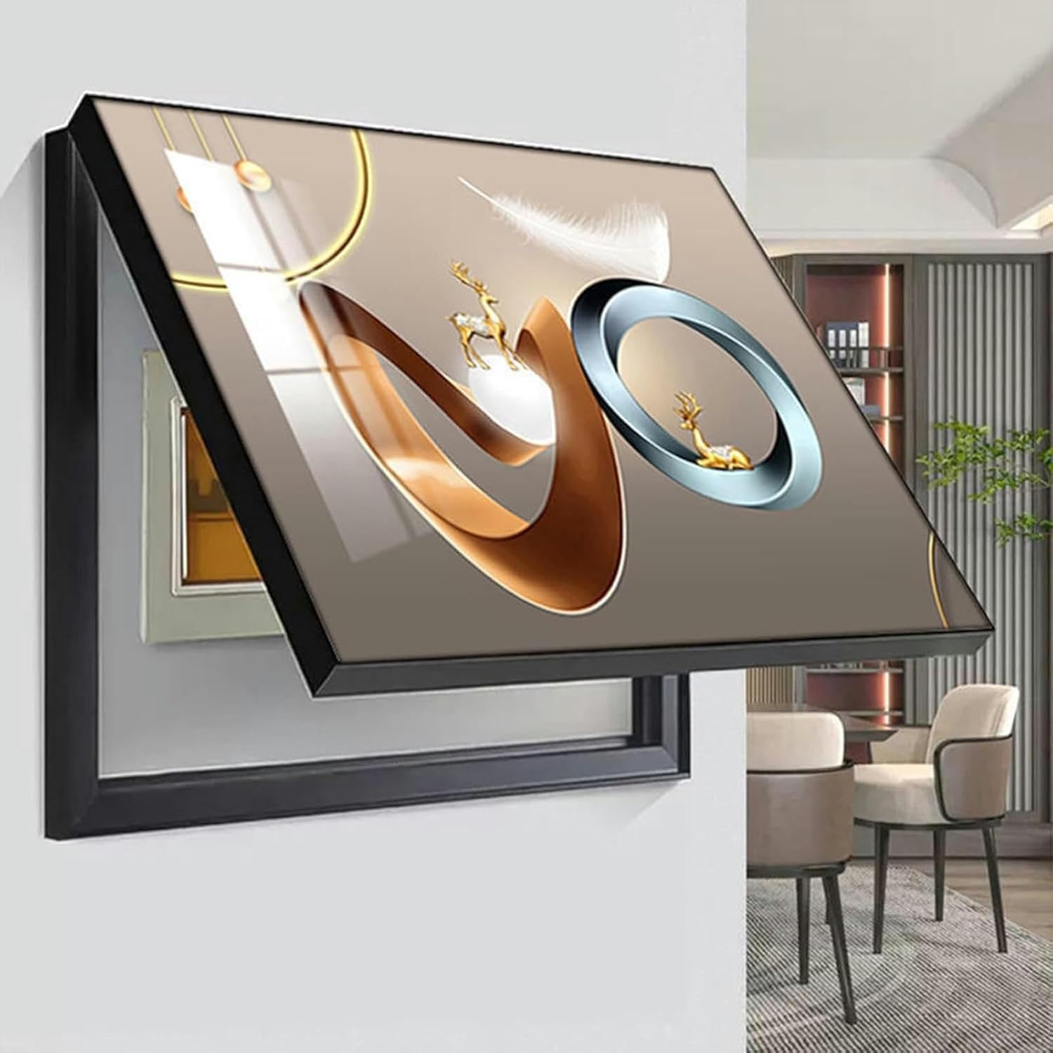 IQOAIJ Coperchio Contatore Elettrico Decorativo Interno Nascondi Contatore Coperchio Decorativo Scatola Elettrica Scatola Contatori Copertura Decorazione Dipinti,08,40X30cm
