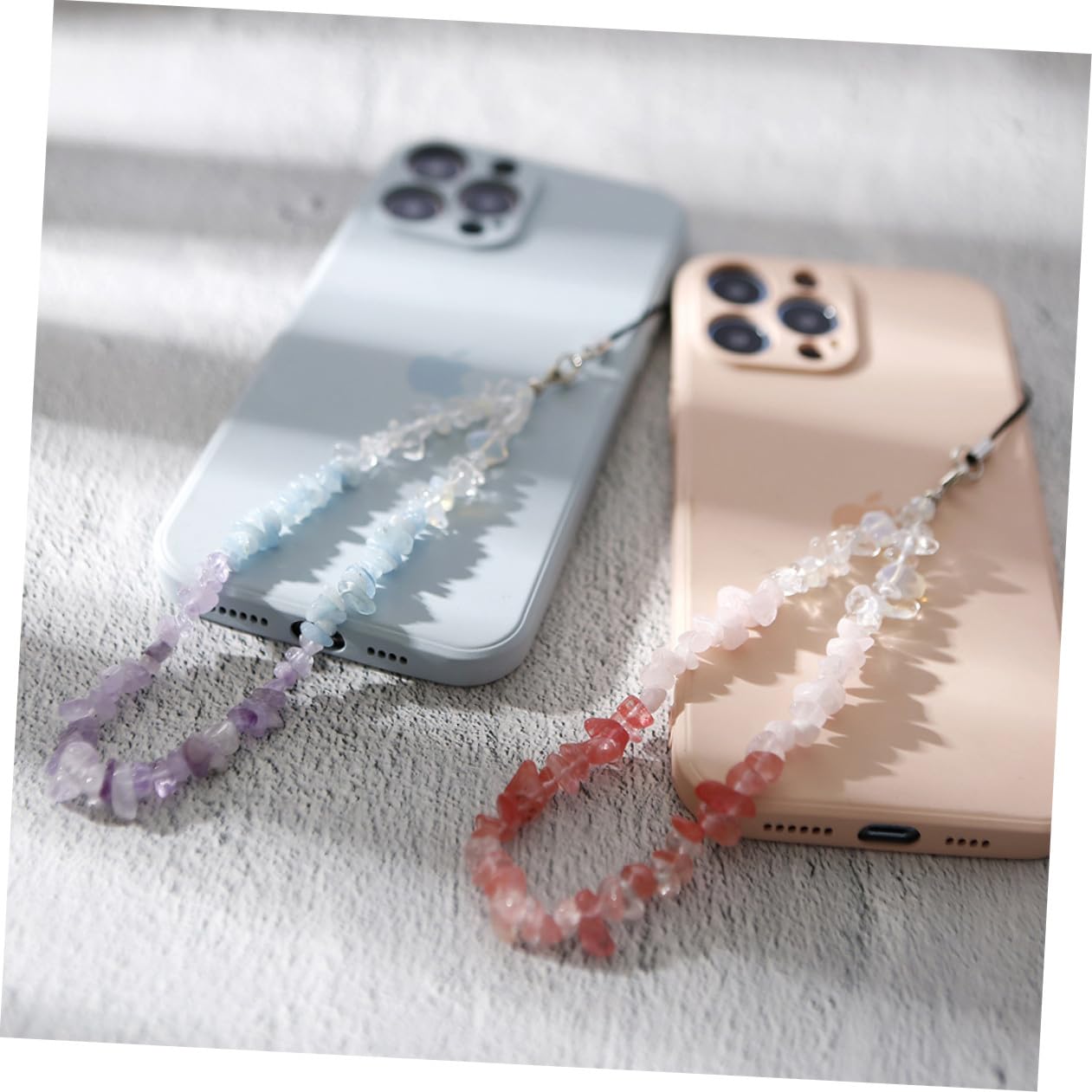 EXCEART 2 Series Cuerda De Teléfono De Naturales Antideslizante Accesorios Para Colgar Móvil Colores 4 Piezas*2