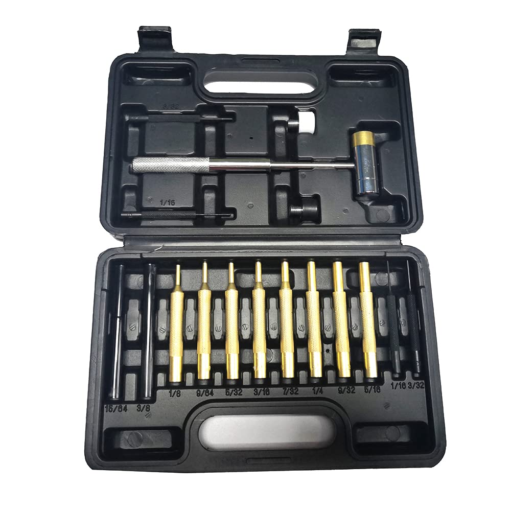 Faced Hammer Roll Pin Punch Set Brass Steel Construction Shooter Maintenance Tool Polymer Faces to Avoid Marring Damage