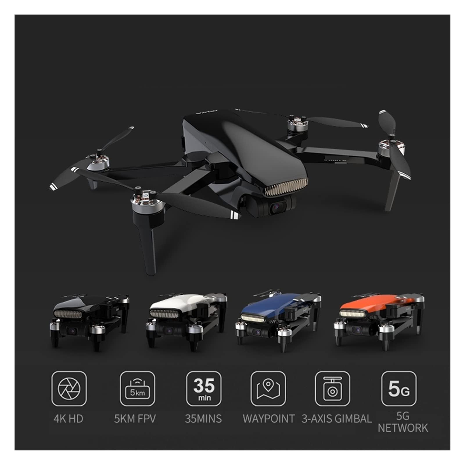 Odległość lotu drona 5000 m z podwójną kamerą 4K Profesjonalny 5G WiFi FPV Drone Bezszczotkowy silnik Rc Quadcopter (Kolor: biała torba 4K 3B Rozmiar: 1) (Pomarańczowa torba 4K3B 128G 1)