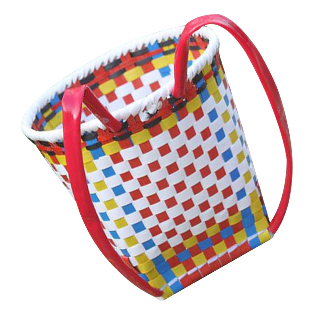 Yardenfun Children's Backpack Seagrass Plant Pot Wicker Boys Backpacks Woven Flower Pots Picnic Basket Backpack Laundry Basket Flower Pots for Kids Plastic Back Hanging Basket Packet Fruit