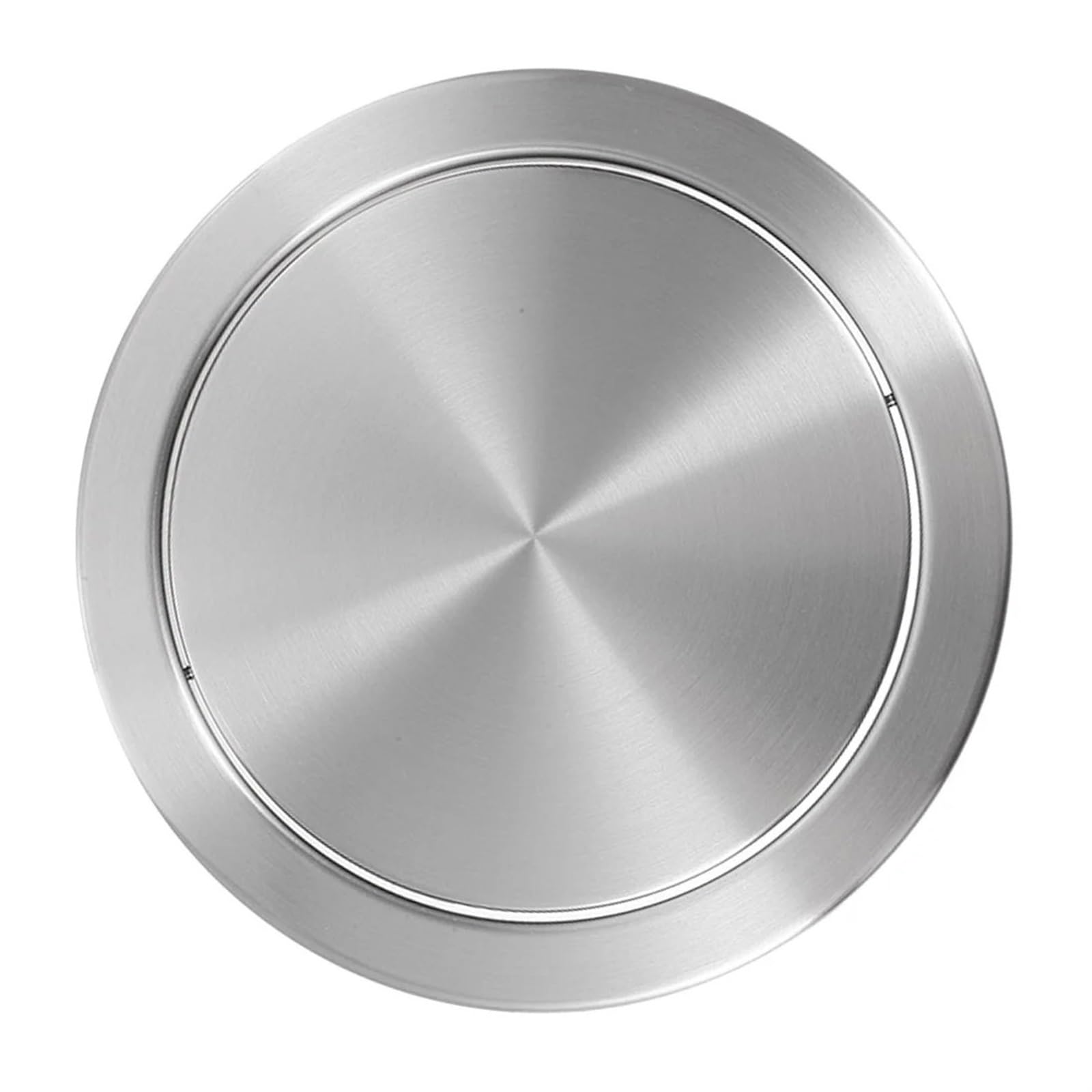 Trash Can Top Bins Stainless Steel Flap Flush Recessed Built-In Balance Swing Lid Cover Trash Bin Garbage Can Kitchen Counter Top