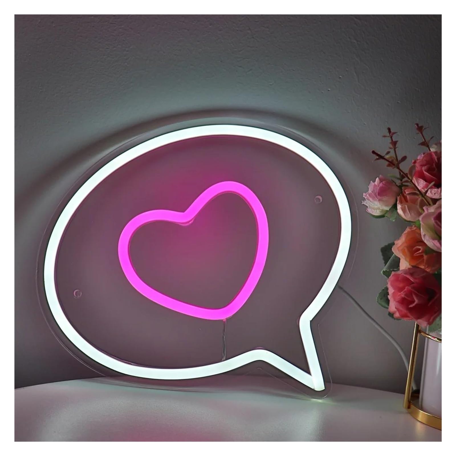 Insegna al neon Bolla con cuore per insegna al per neon per alimentazione per dimmerabile per luce per