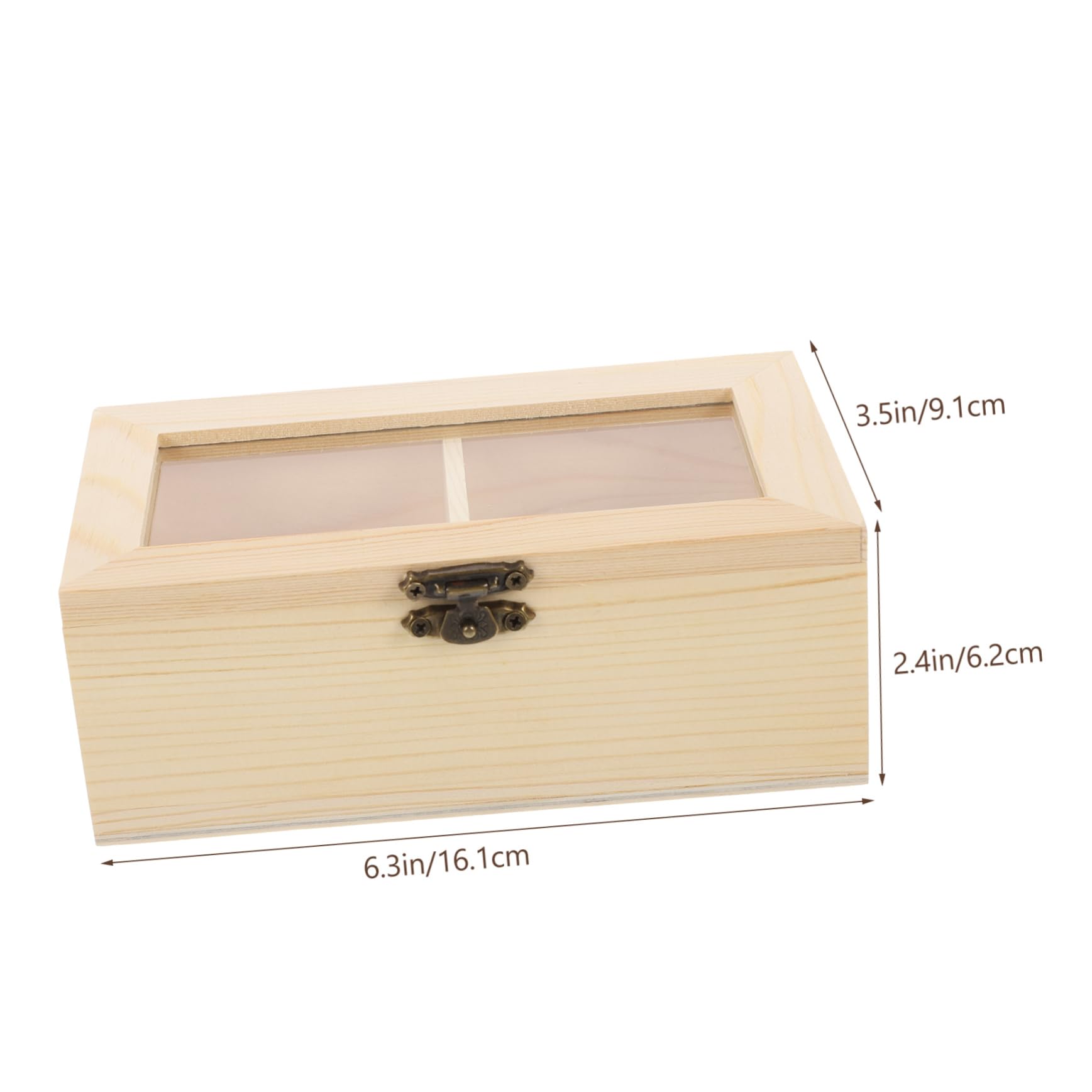 Ciieeo Rustic Wooden Tea Bag Holder Box 2 Compartments Ideal for Tea Storage Jewelry Organizer