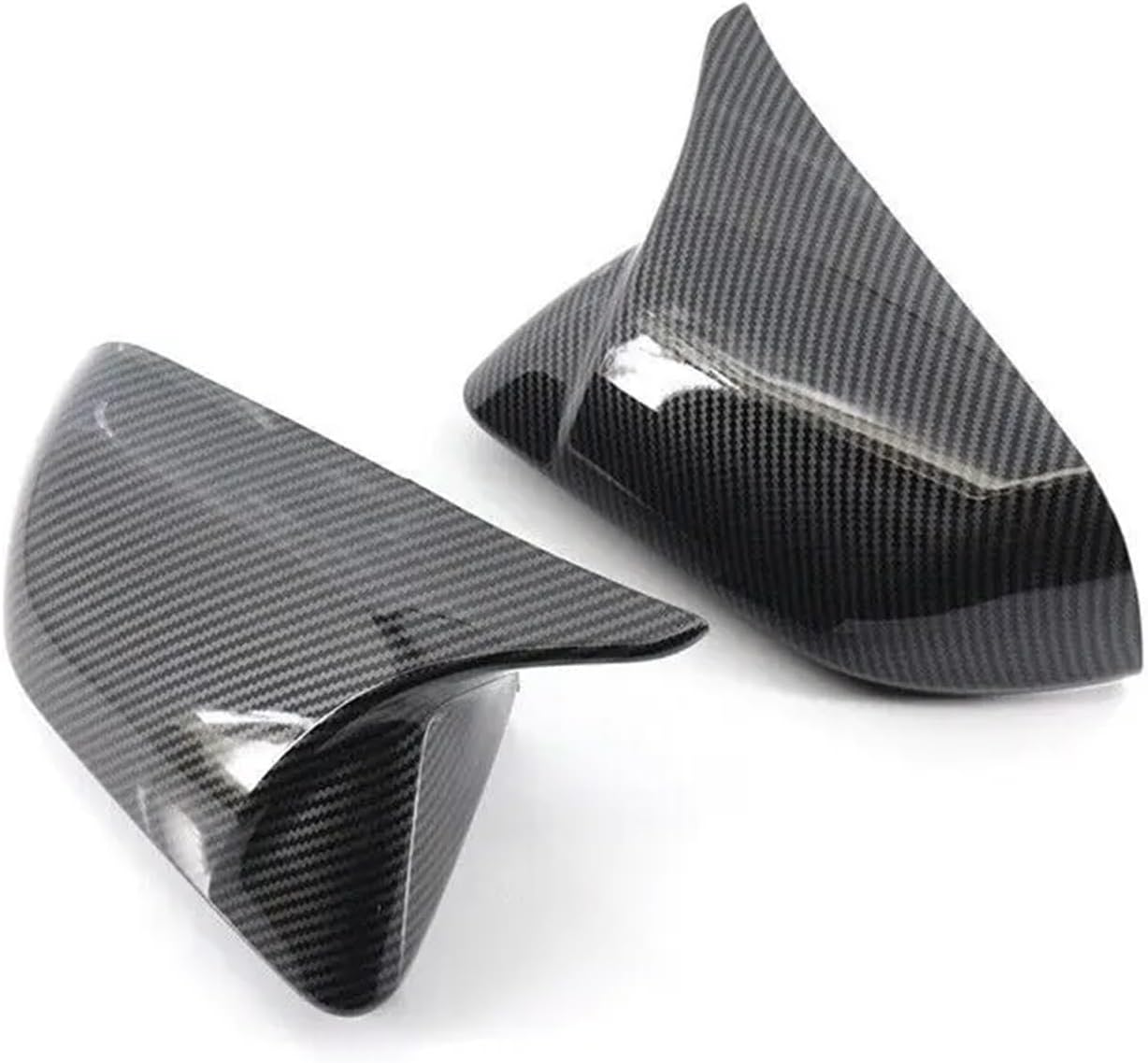 Compatible For Mustang 2015-2020 Rearview Side Mirror Cover Wing Cap Exterior Door Rear View Case Trim Sticker Carbon Fiber Look Auto (Color : Black)