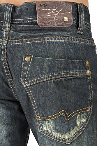 Level 7 Men's Relaxed Straight Premium Denim Jeans with Handcrafted Wash & Whiskering in Basic 5-Pocket Style 5