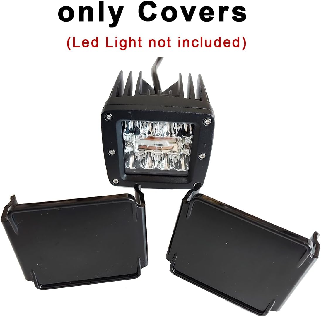 2pcs 3 inch Led Pod Lights Covers Cube Light Covers 3" Light Bar Lens Cover Dustproof Scratch-Proof Black Covers for ATV Truck SUV 3x3inch Square Lights Fog Driving Lamp Protective Covers Waterproof