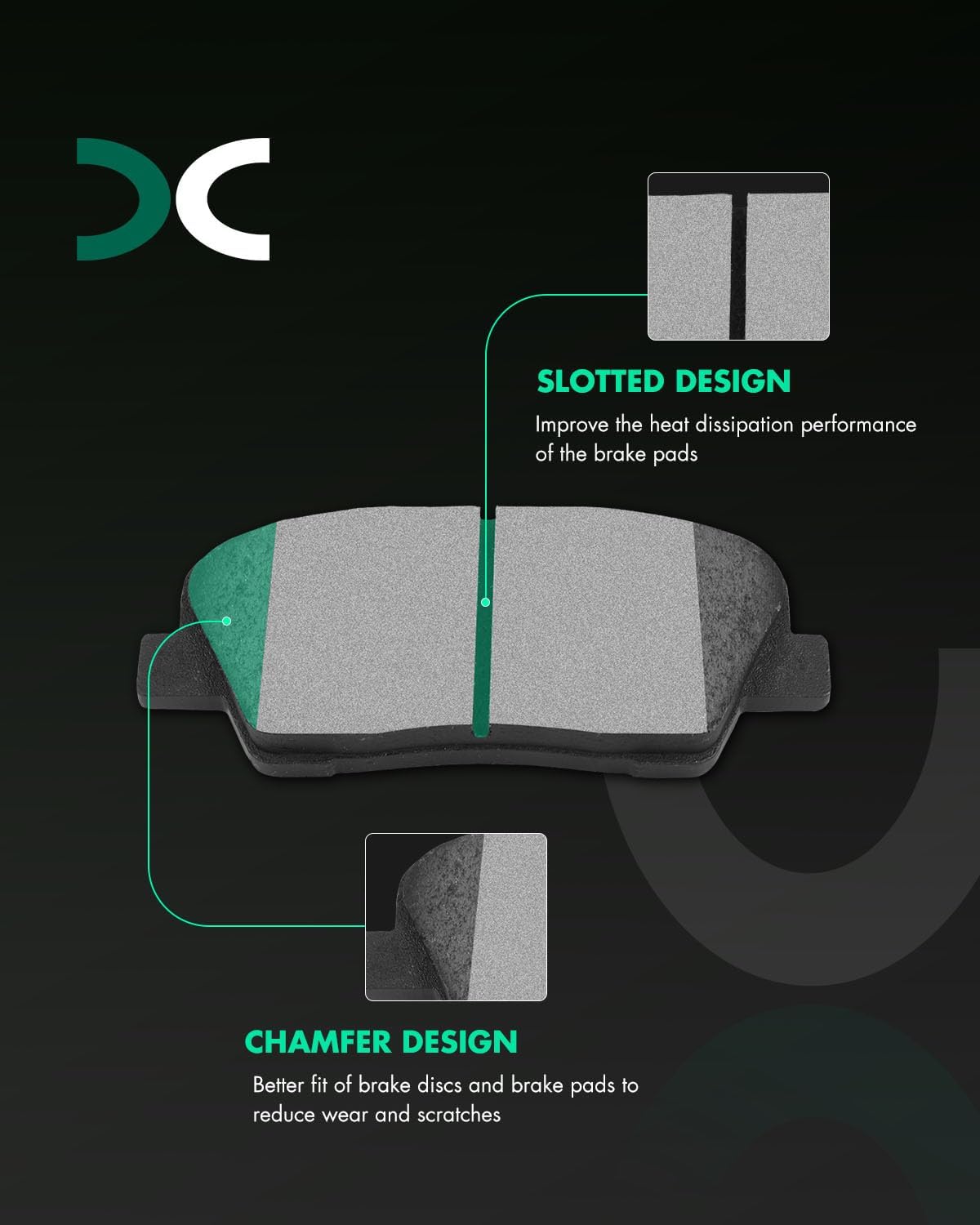 SCITOO D1816 Ceramic Brake Pads Sets Rear w/Hardware Replacement For Kia For Sorento 2015 2016 2017 2018 2019 2020