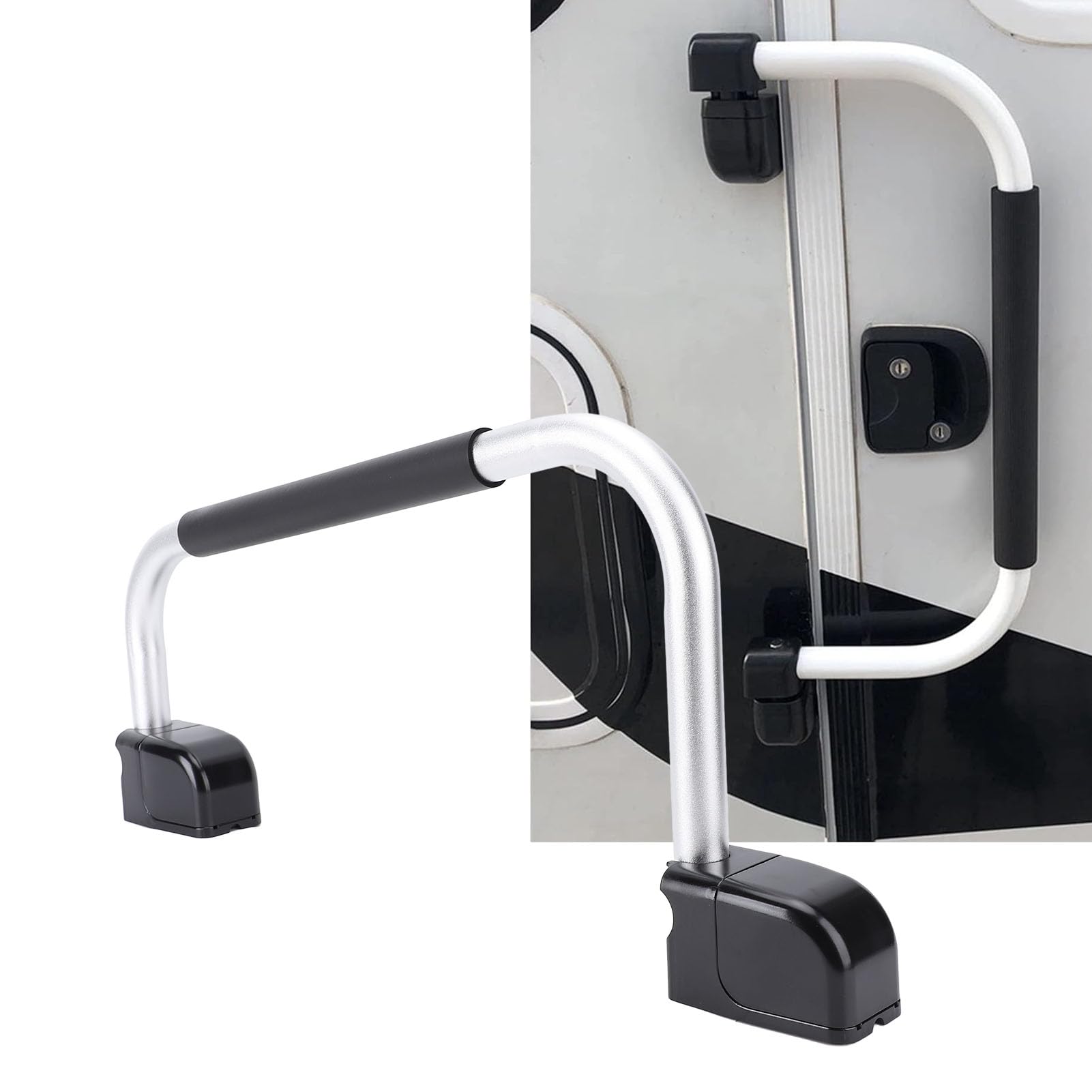 Wohnmobil-Handlauf, Verriegelbar, Klappbarer Wohnmobil-Eingangstürgriff, Haltegriff aus Aluminiumlegierung, Sicherer Einstiegshilfe-Handlauf für Wohnmobil-Reiseanhänger
