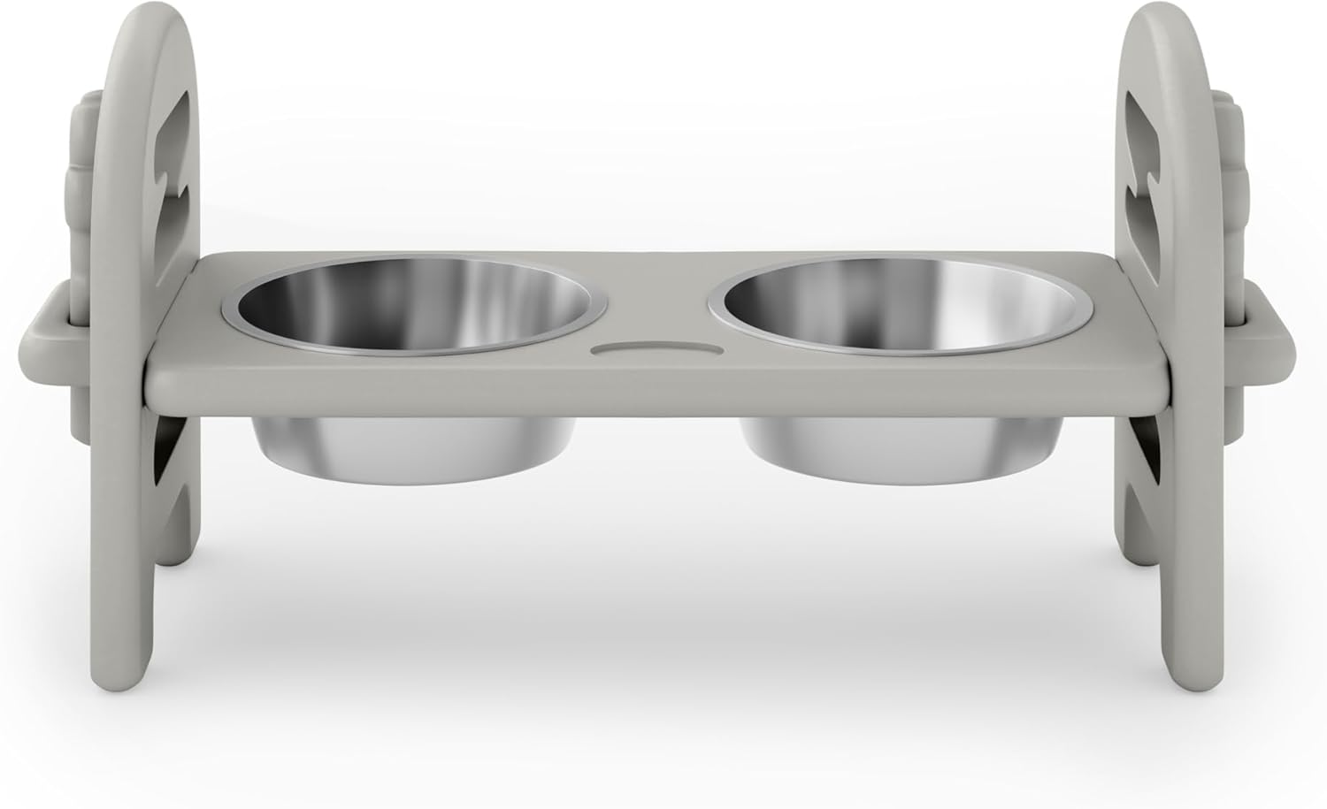 Dark Gray Adjustable Pet Bowl Travel Ready HDPE Durable Poly Lumber Recycled