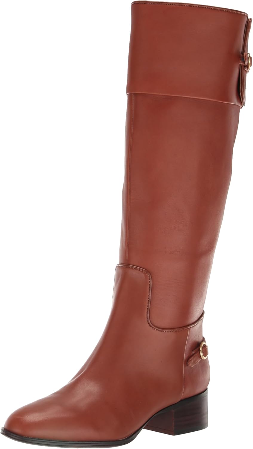 Franco Sarto Women's Jazrin Tall Riding Boots Knee High 5.5 Cognac Brown Wide Calf Leather